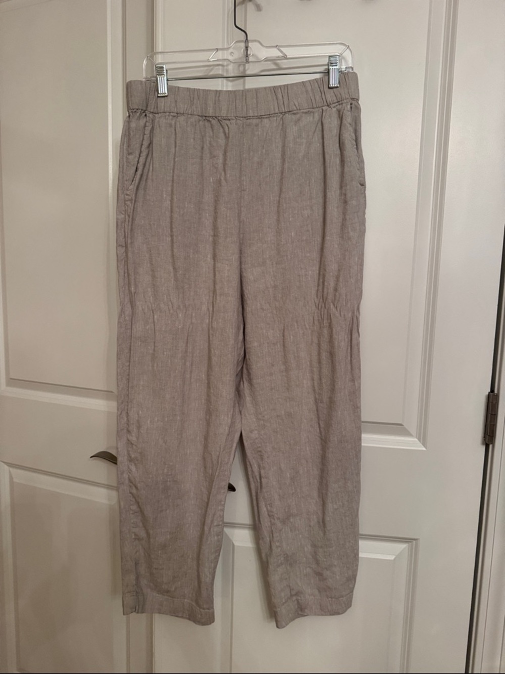 Lou & Grey Relaxed Linen-Blend Chinos in Light Taupe